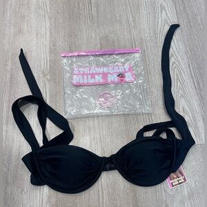 Strawberry Milk Mob Black Rosalia Top